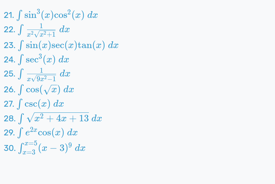 100 Integrals (21-30) @blackpenredpen image